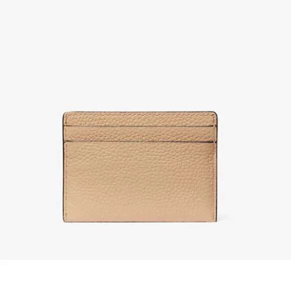 Michaels Kors Reed Large Pebbled Leather Card Case/Camel - Picture 2 of 8